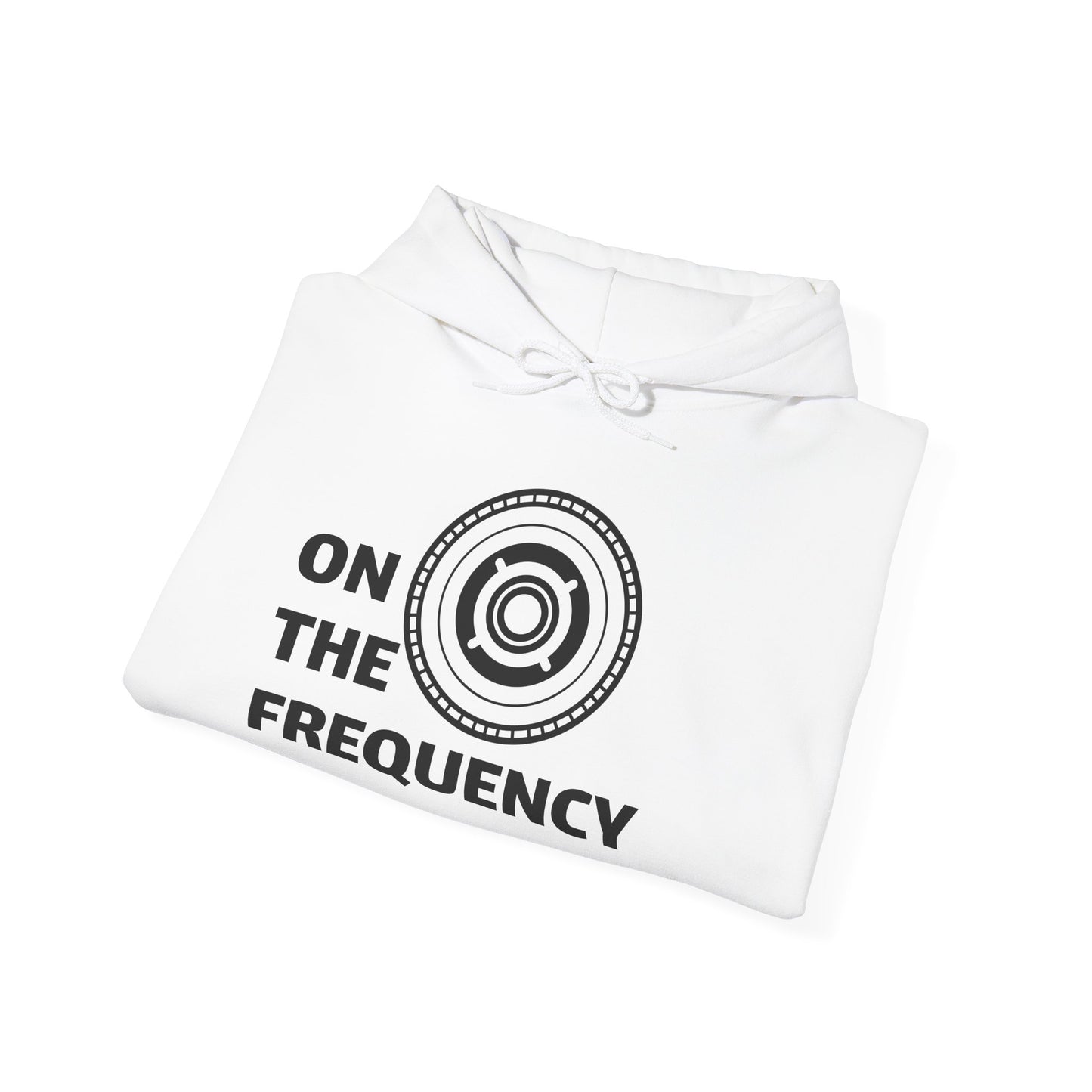 On The Frequency Unisex Heavy Blend Hoodie - Cozy Music Vibe, Ideal for Music Lovers and Gift Giving