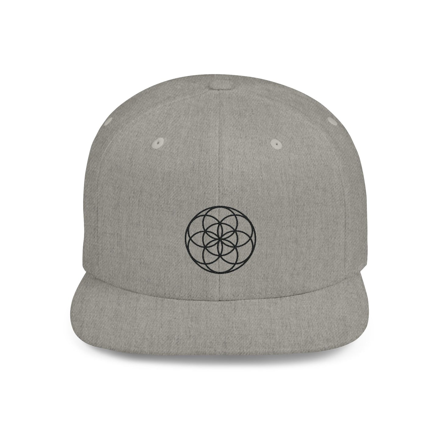 Minimalist Flower Pattern Snapback Hat Seed Of Life Embroidered