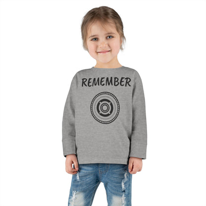 Toddler Long Sleeve Tee - "Remember" Graphic Tee for Kids - Perfect for Playtime and Special Occasions