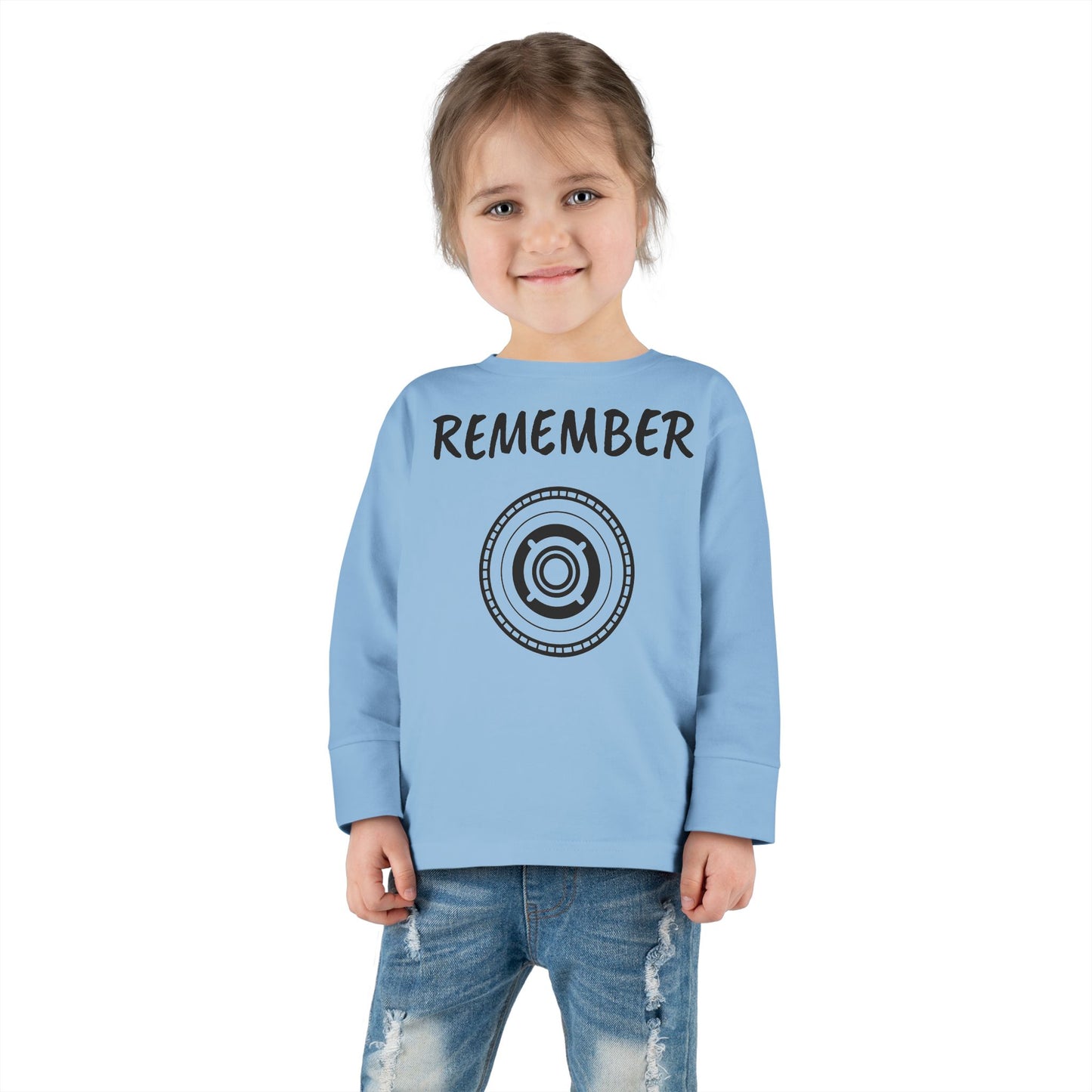 Toddler Long Sleeve Tee - "Remember" Graphic Tee for Kids - Perfect for Playtime and Special Occasions