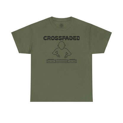 Copy of Crossfaded DJ Logo Across Chest Black Lettering