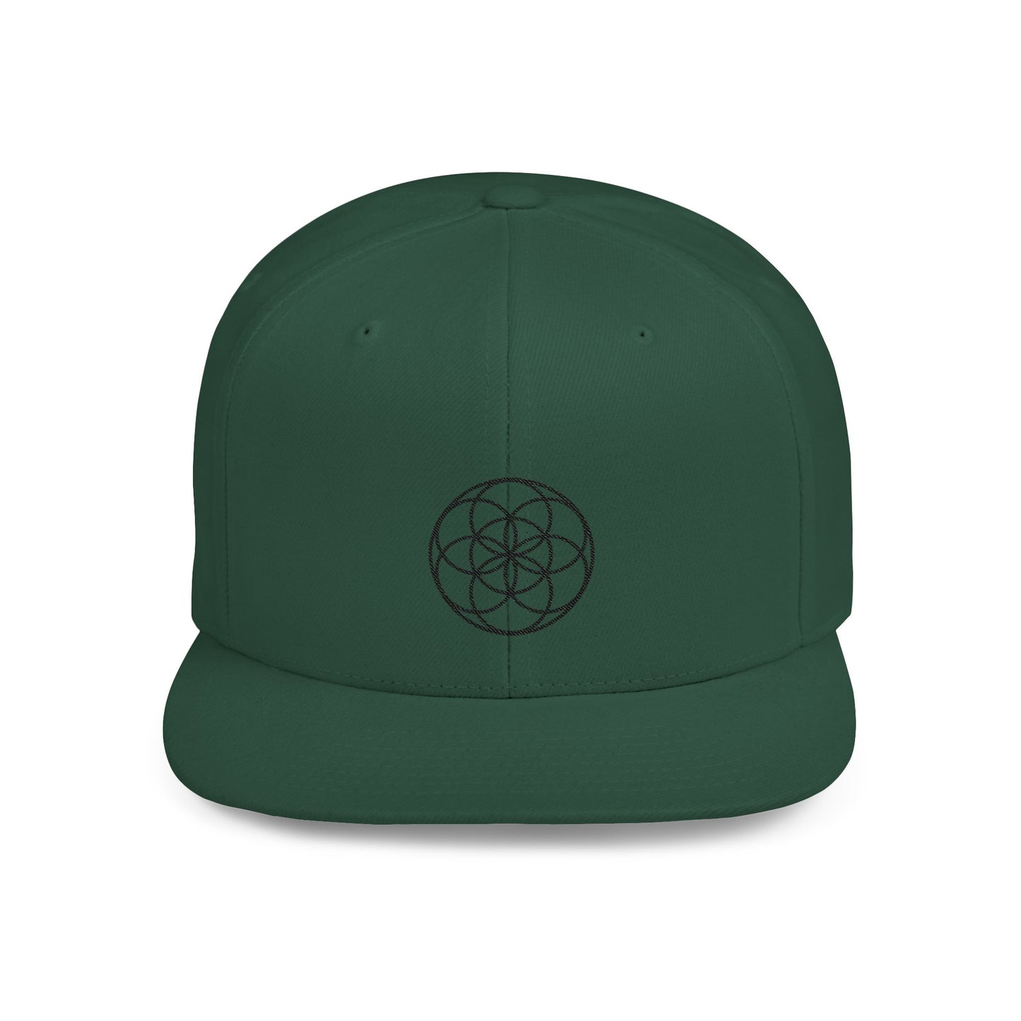 Minimalist Flower Pattern Snapback Hat Seed Of Life Embroidered