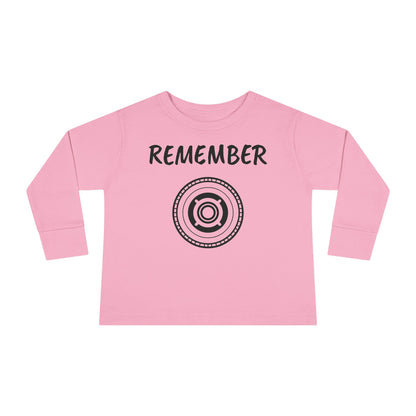 Toddler Long Sleeve Tee - "Remember" Graphic Tee for Kids - Perfect for Playtime and Special Occasions