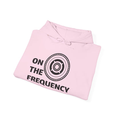 On The Frequency Unisex Heavy Blend Hoodie - Cozy Music Vibe, Ideal for Music Lovers and Gift Giving