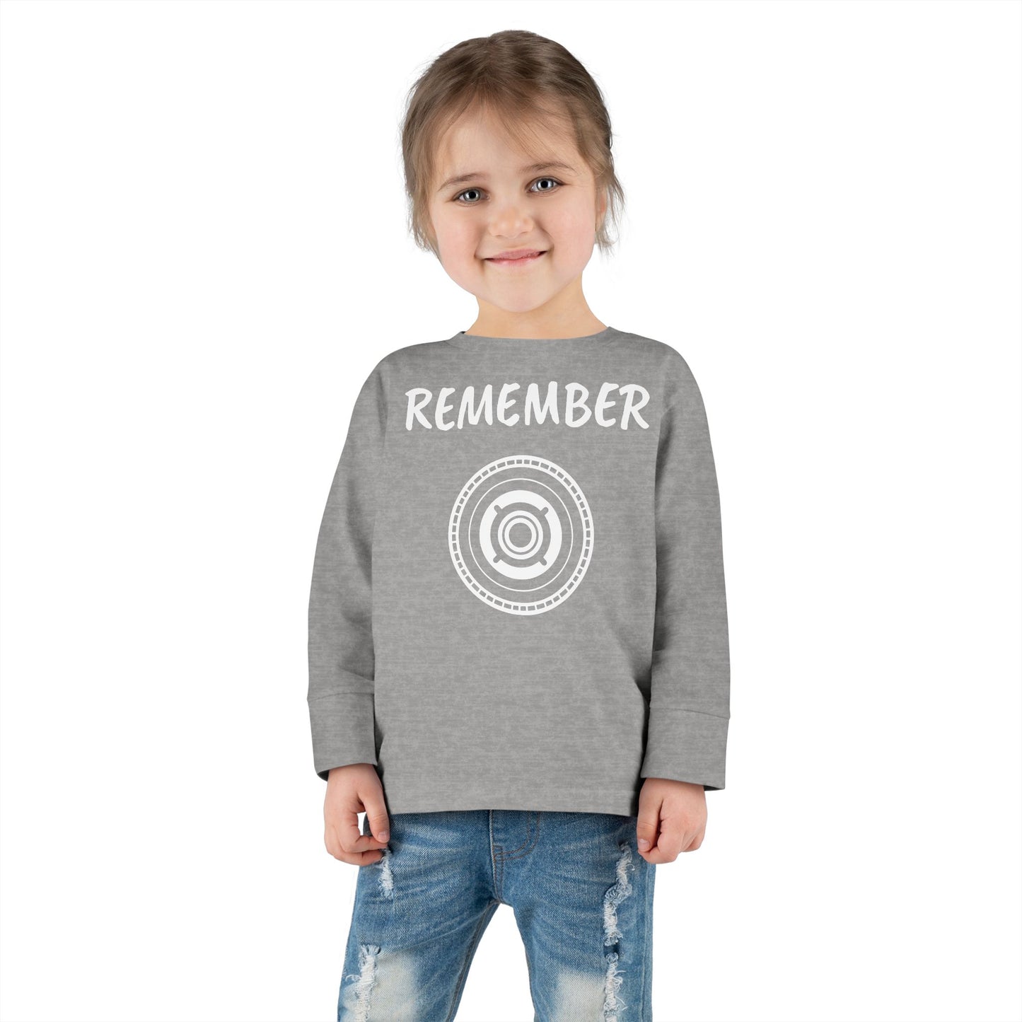 Toddler Long Sleeve Tee - "Remember" Graphic Tee for Kids - Perfect for Playtime and Special Occasions