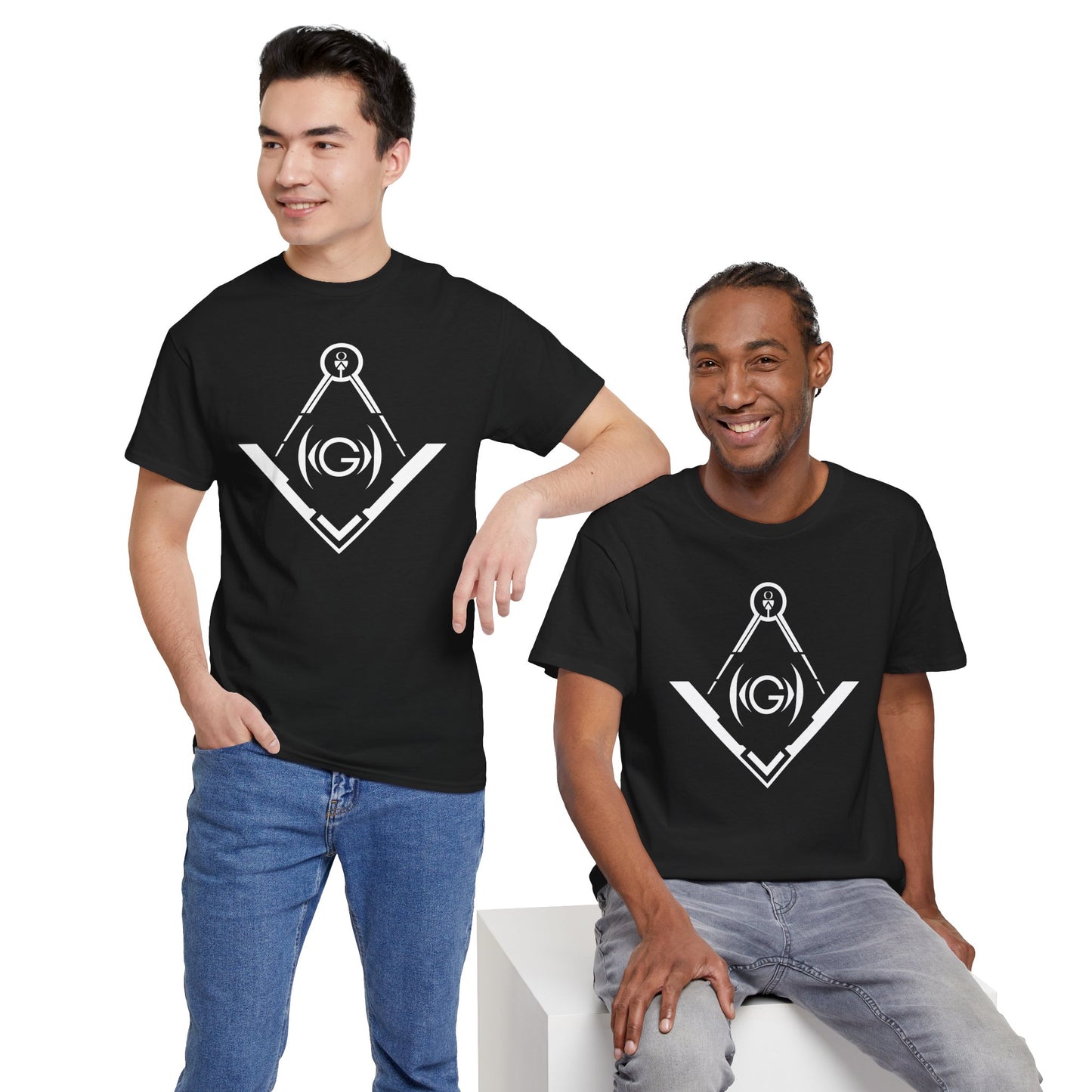 Masonic Inspired Unisex Heavy Cotton Tee - Modern Art Design