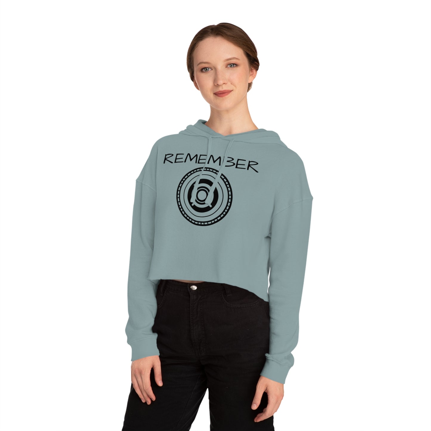 Women’s Cropped Hooded Sweatshirt - "Remember" Motivational Apparel