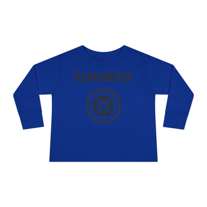 Toddler Long Sleeve Tee - "Remember" Graphic Tee for Kids - Perfect for Playtime and Special Occasions