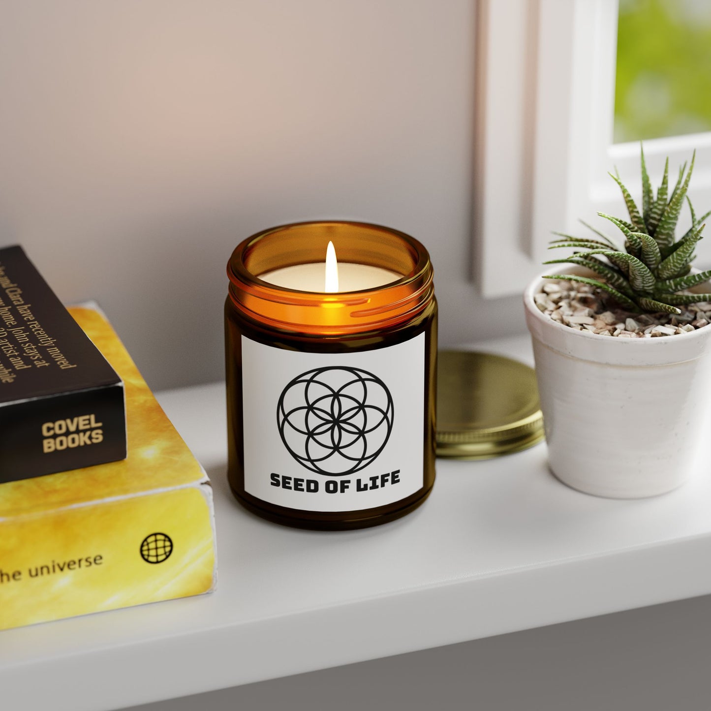 Vanilla Bean Seed Of Life Candle Geometry