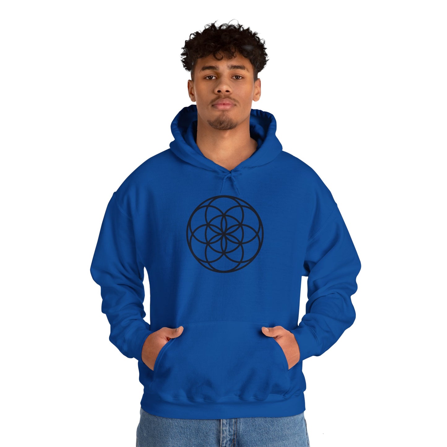 Seed Of Life Mandala Hoodie Black Ink