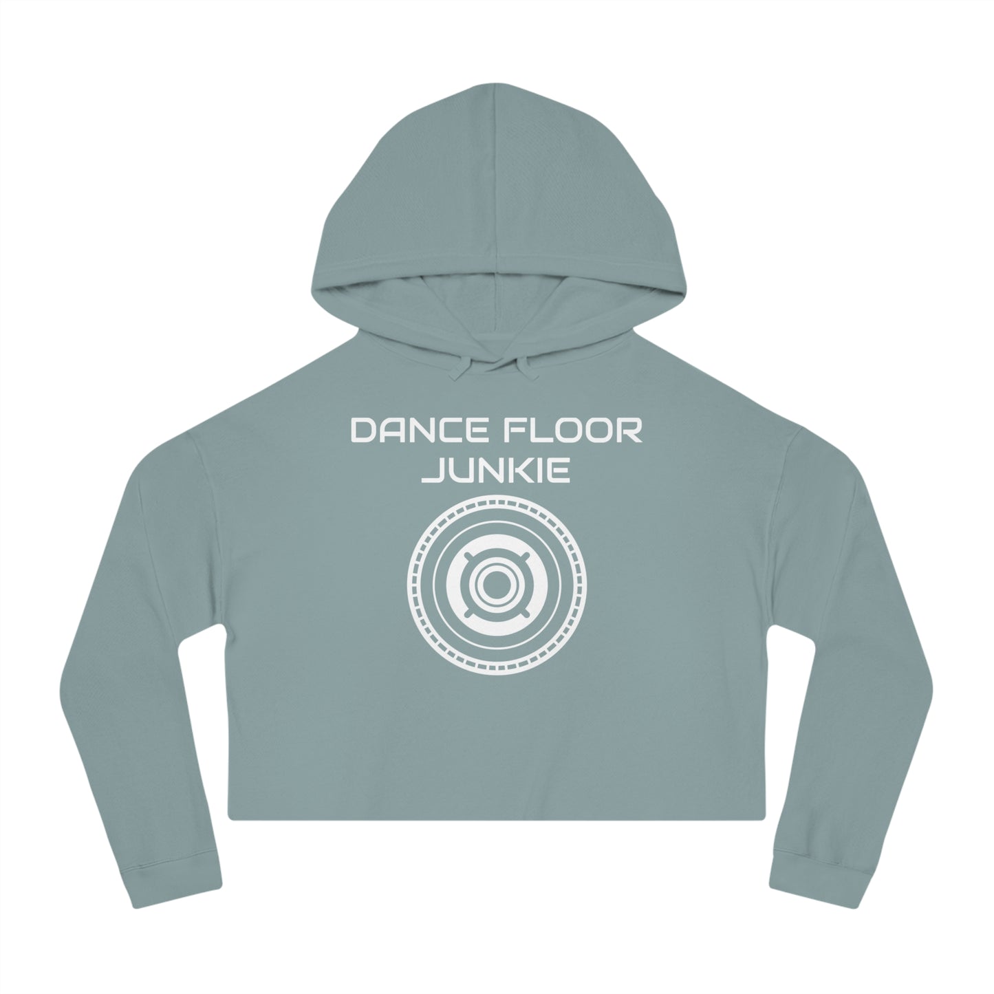 Dance Floor Junkie Cropped Hoodie for Women - Perfect for Music Lovers