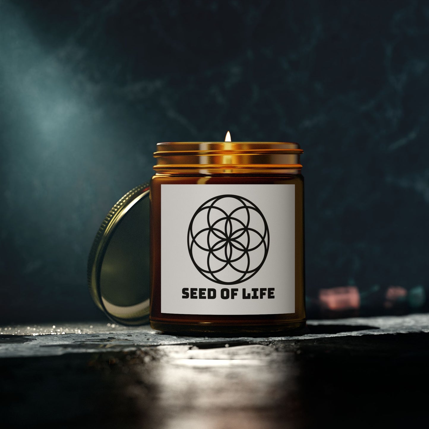 Vanilla Bean Seed Of Life Candle Geometry