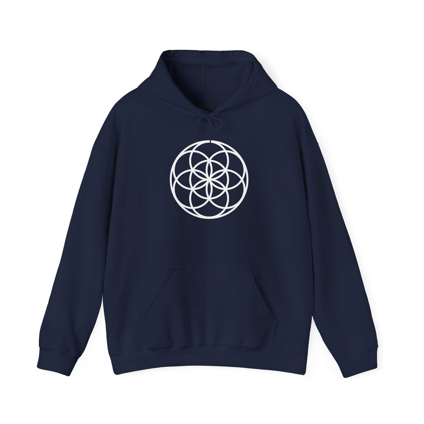 Seed Of Life Mandala Hoodie White Ink