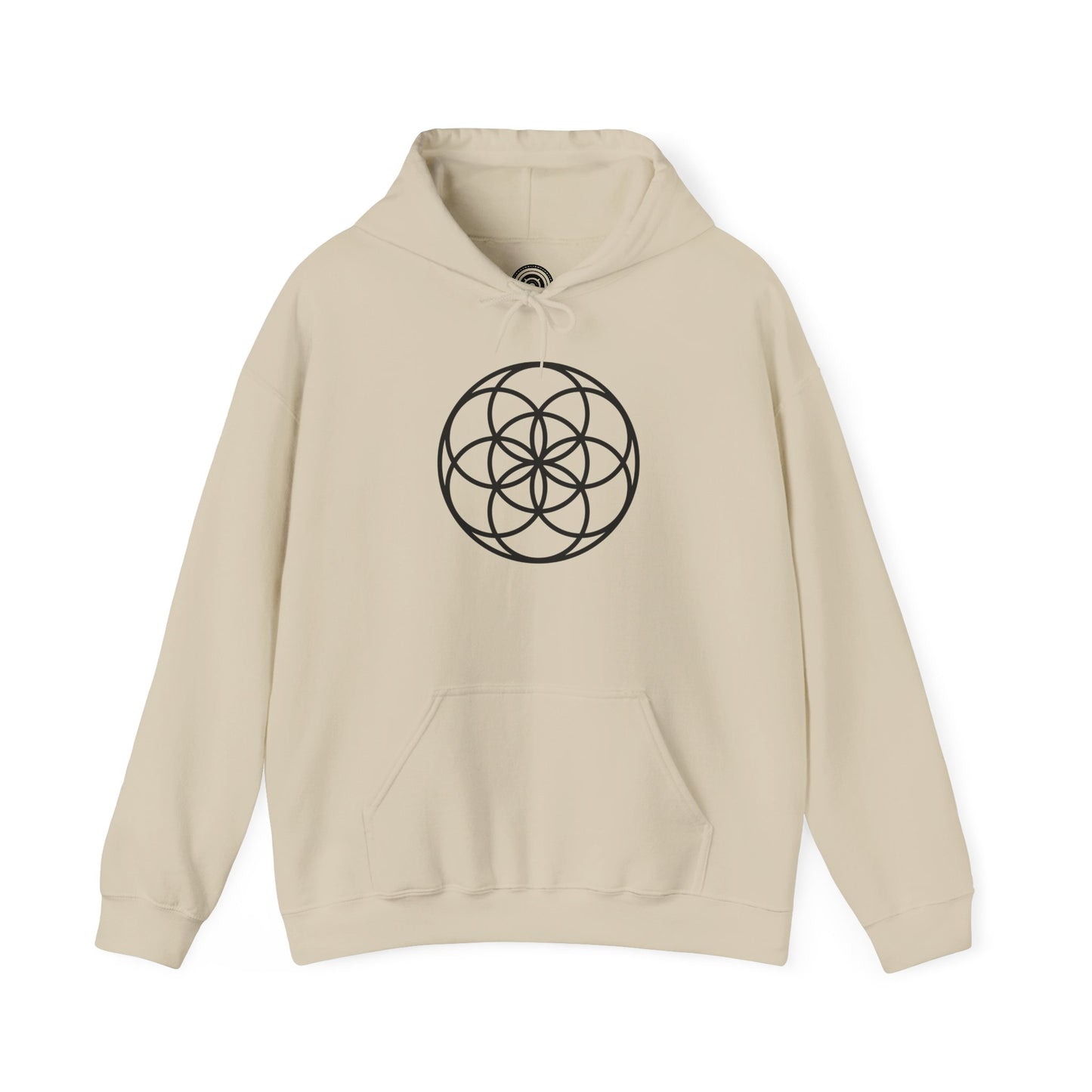 Seed Of Life Mandala Hoodie Black Ink