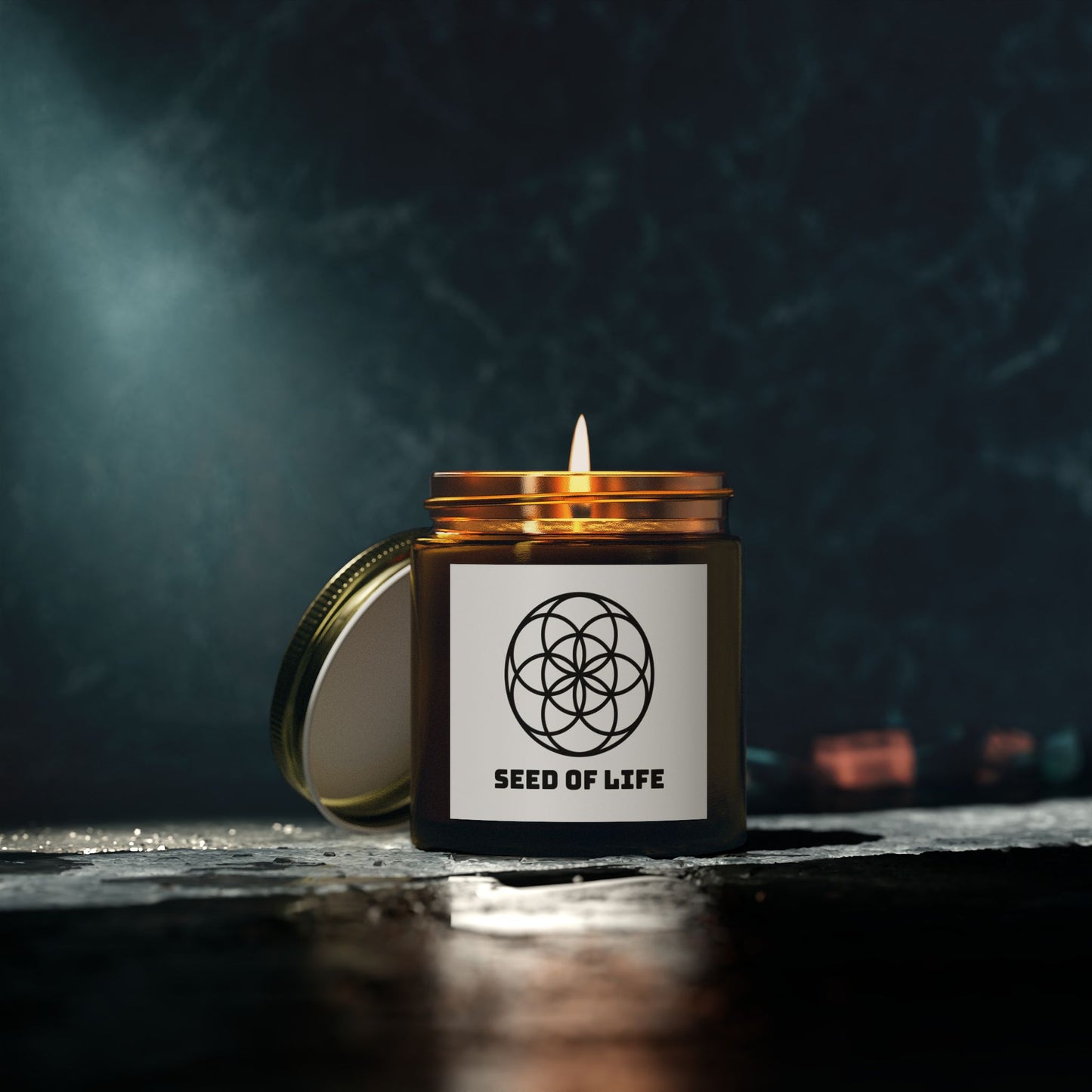 Vanilla Bean Seed Of Life Candle Geometry