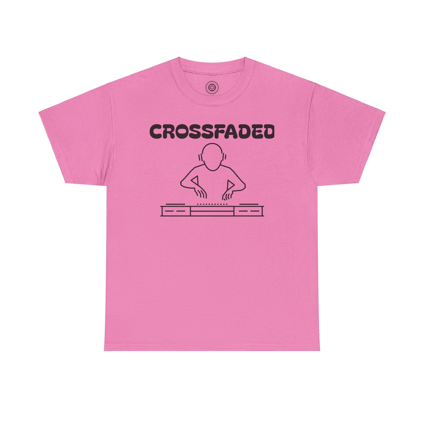 Copy of Crossfaded DJ Logo Across Chest Black Lettering