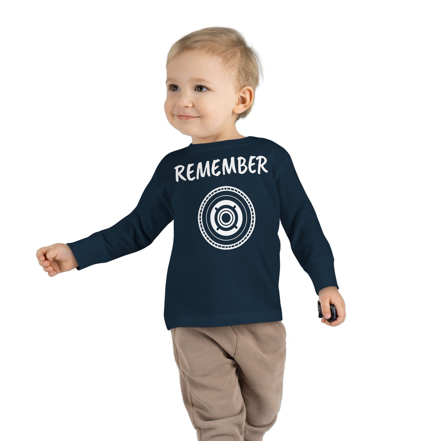 Toddler Long Sleeve Tee - "Remember" Graphic Tee for Kids - Perfect for Playtime and Special Occasions