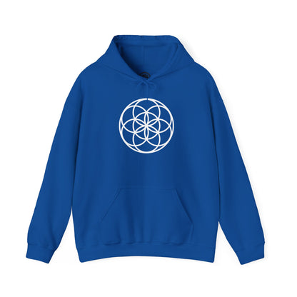 Seed Of Life Mandala Hoodie White Ink