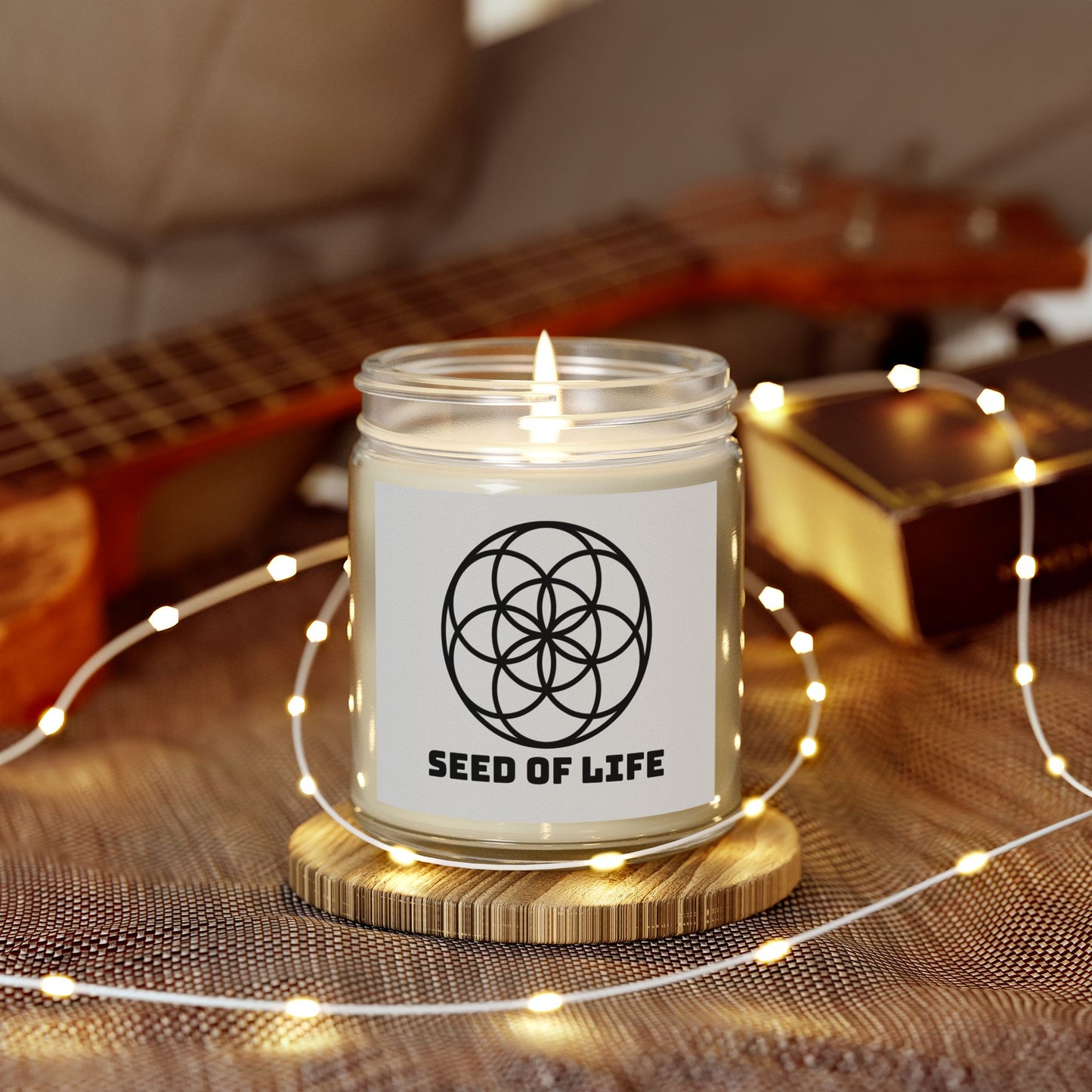 Vanilla Bean Seed Of Life Candle Geometry