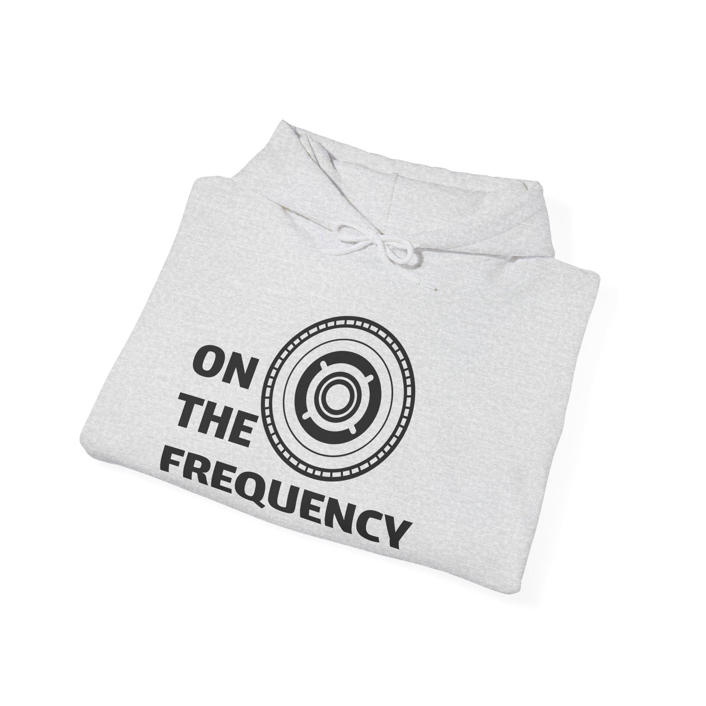 On The Frequency Unisex Heavy Blend Hoodie - Cozy Music Vibe, Ideal for Music Lovers and Gift Giving