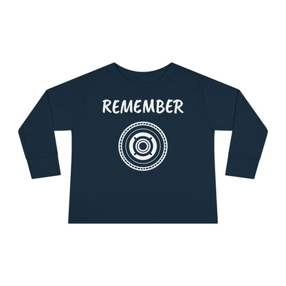 Toddler Long Sleeve Tee - "Remember" Graphic Tee for Kids - Perfect for Playtime and Special Occasions