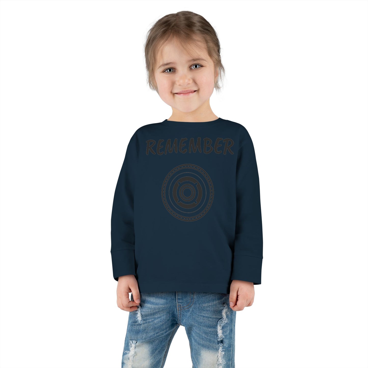 Toddler Long Sleeve Tee - "Remember" Graphic Tee for Kids - Perfect for Playtime and Special Occasions