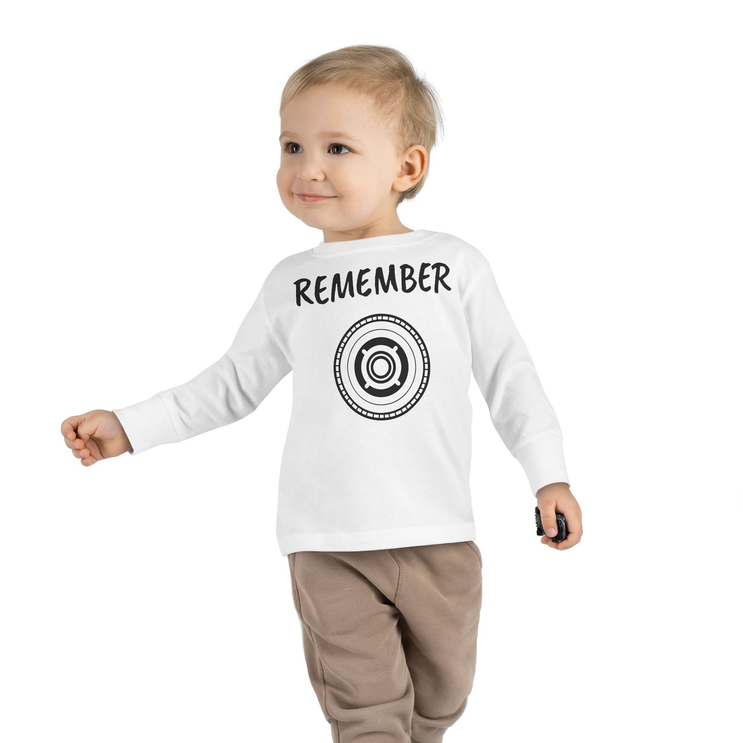 Toddler Long Sleeve Tee - "Remember" Graphic Tee for Kids - Perfect for Playtime and Special Occasions