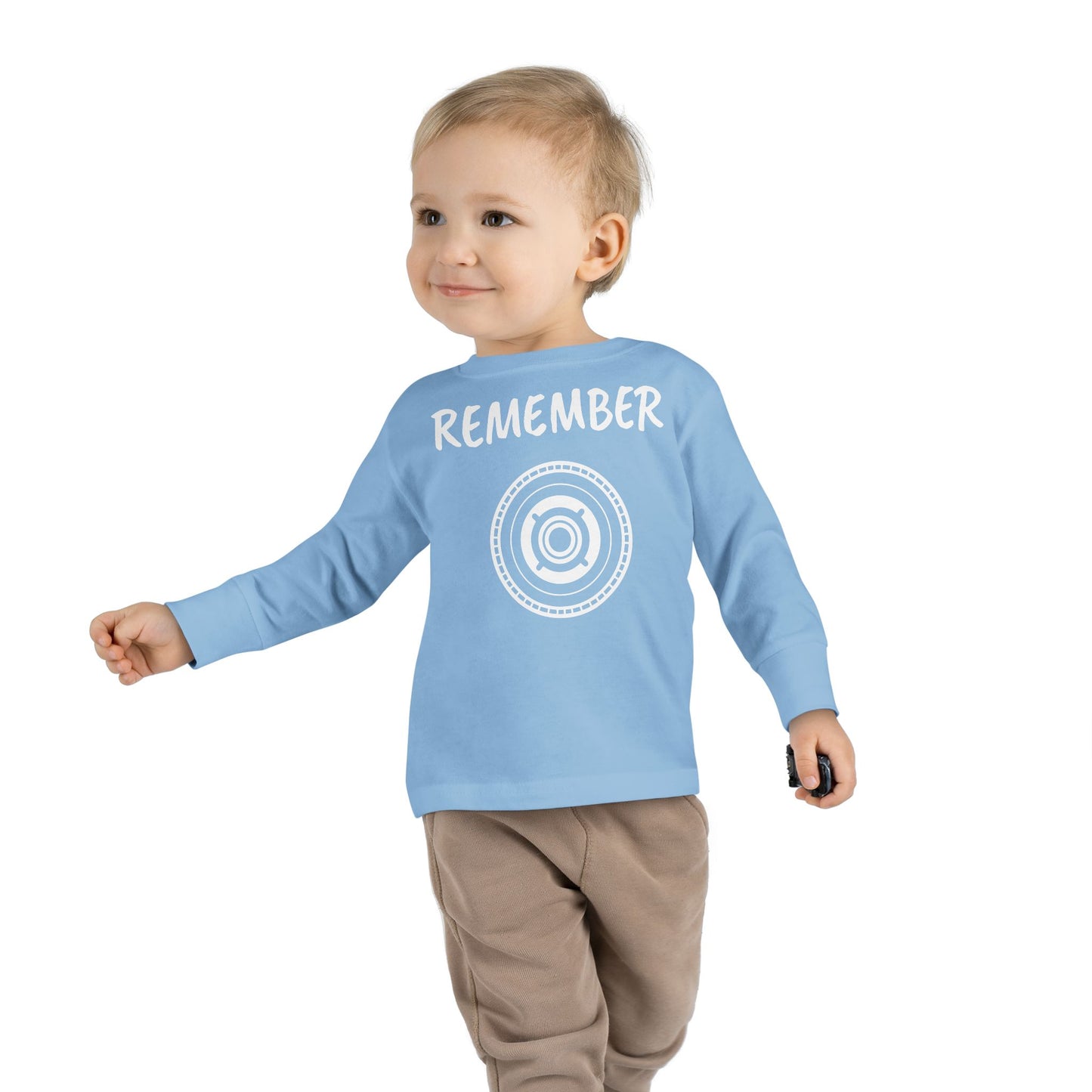 Toddler Long Sleeve Tee - "Remember" Graphic Tee for Kids - Perfect for Playtime and Special Occasions