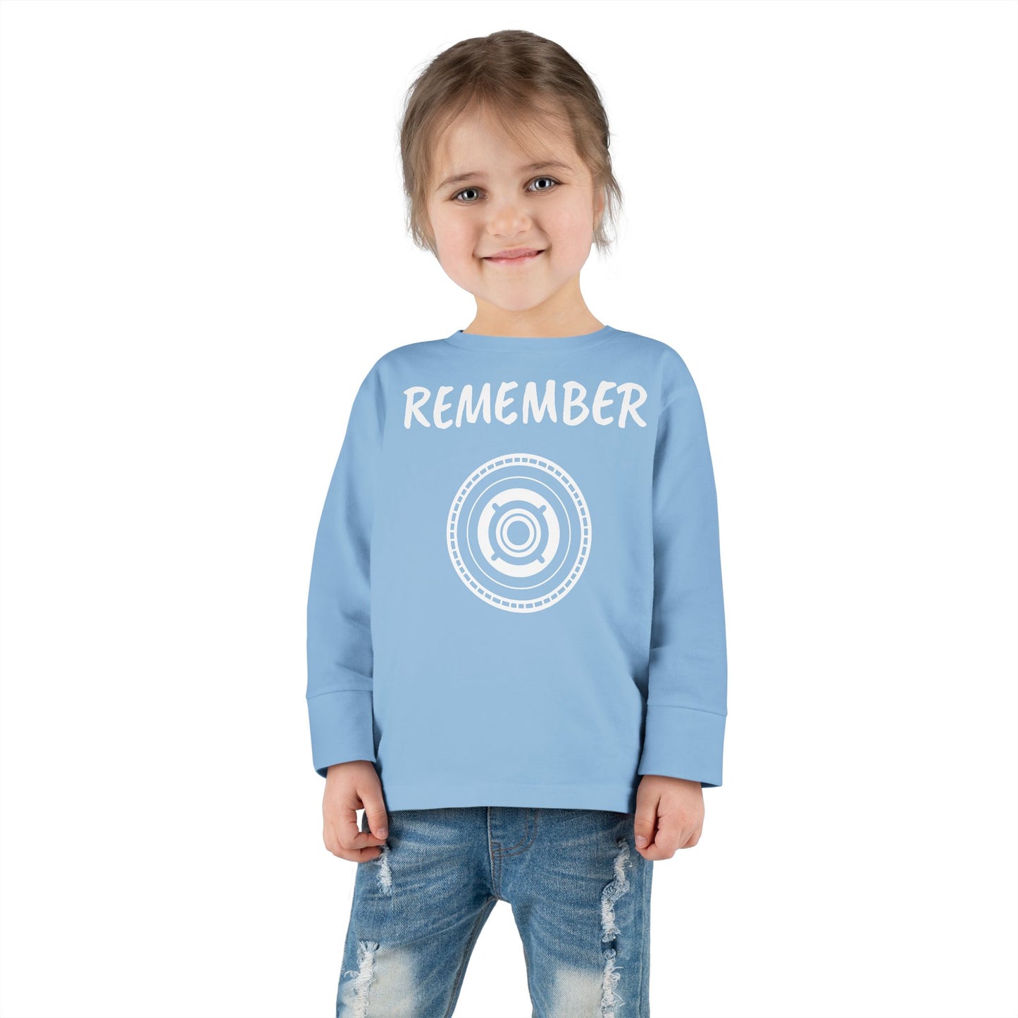 Toddler Long Sleeve Tee - "Remember" Graphic Tee for Kids - Perfect for Playtime and Special Occasions