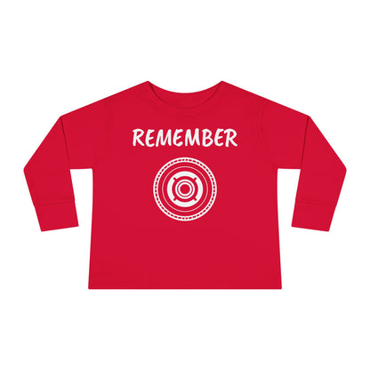 Toddler Long Sleeve Tee - "Remember" Graphic Tee for Kids - Perfect for Playtime and Special Occasions