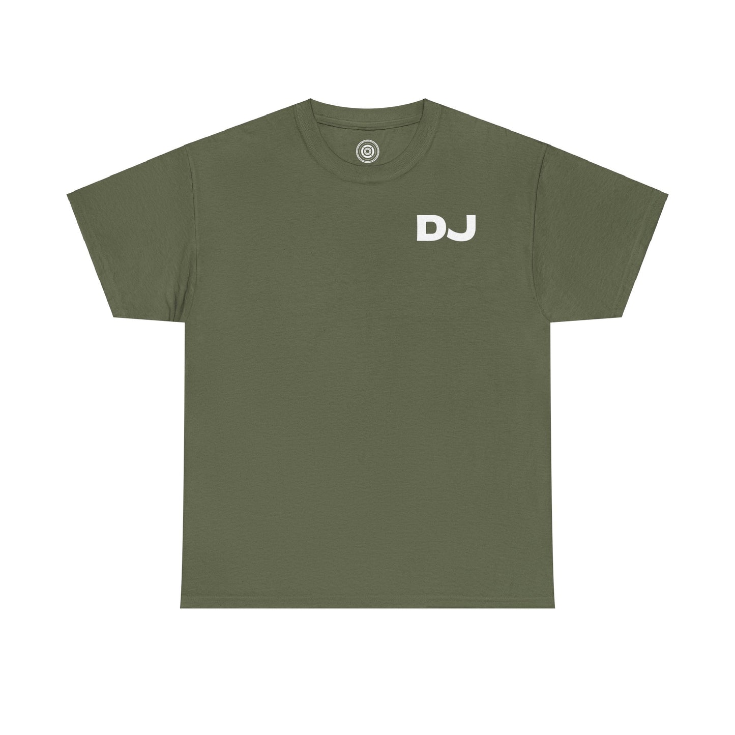 DJ On Chest Logo On Back White Lettering