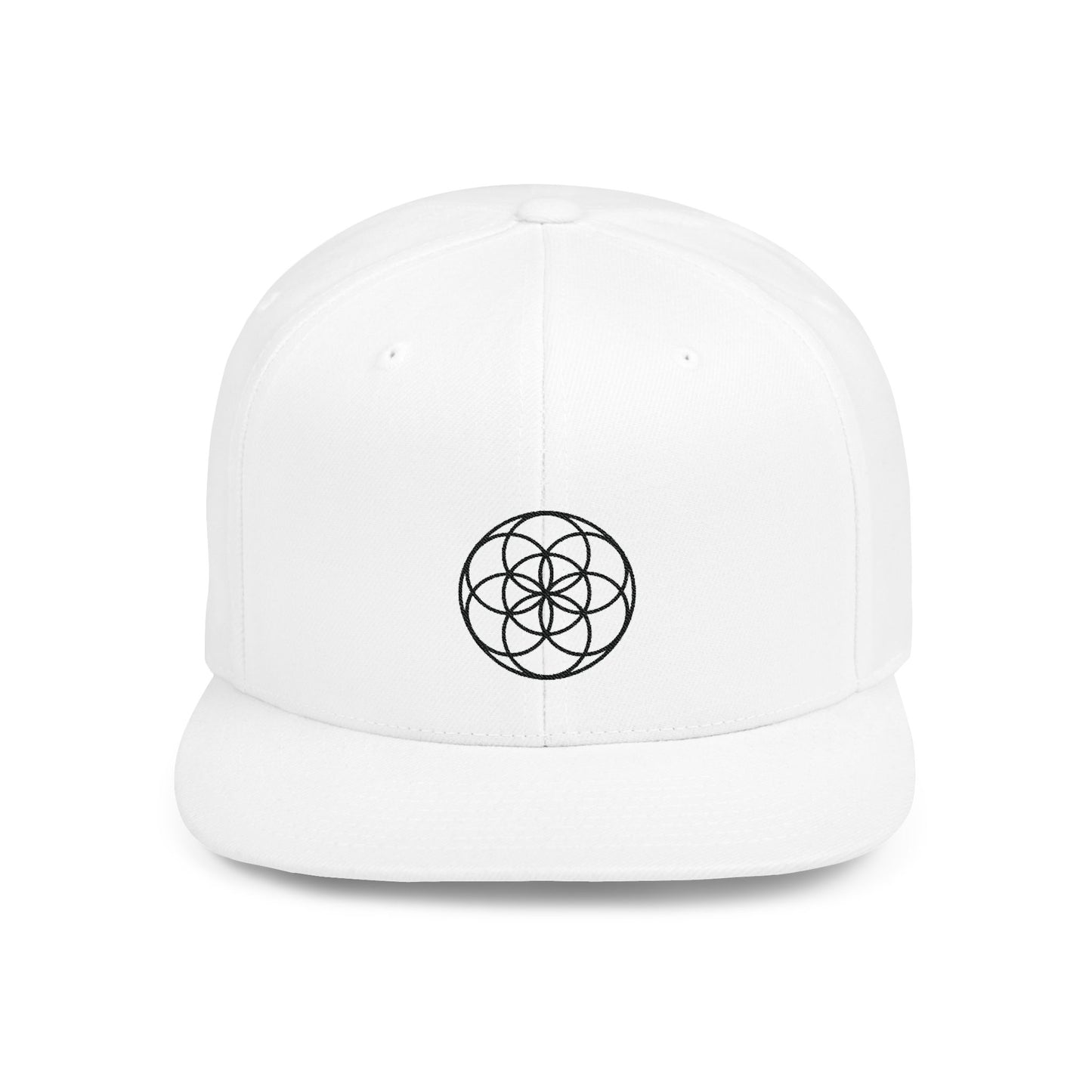 Minimalist Flower Pattern Snapback Hat Seed Of Life Embroidered