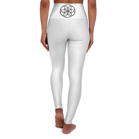 High Waisted Yoga Leggings with Mandala Design - Perfect for Fitness & Wellness Seed Of Life Black Ink